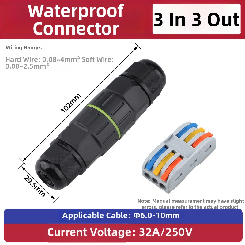 Ūdensizturīgs terminālo bloku adapters rūpnieciskai ārējai lietošanai, izturīgs pret augstām temperatūrām (savienojums: sprādze)