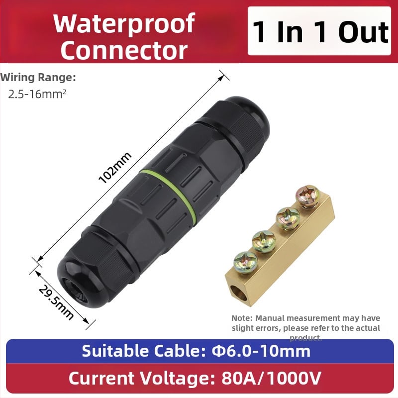 Ūdensizturīgs terminālo bloku adapters rūpnieciskai ārējai lietošanai, izturīgs pret augstām temperatūrām (savienojums: sprādze)