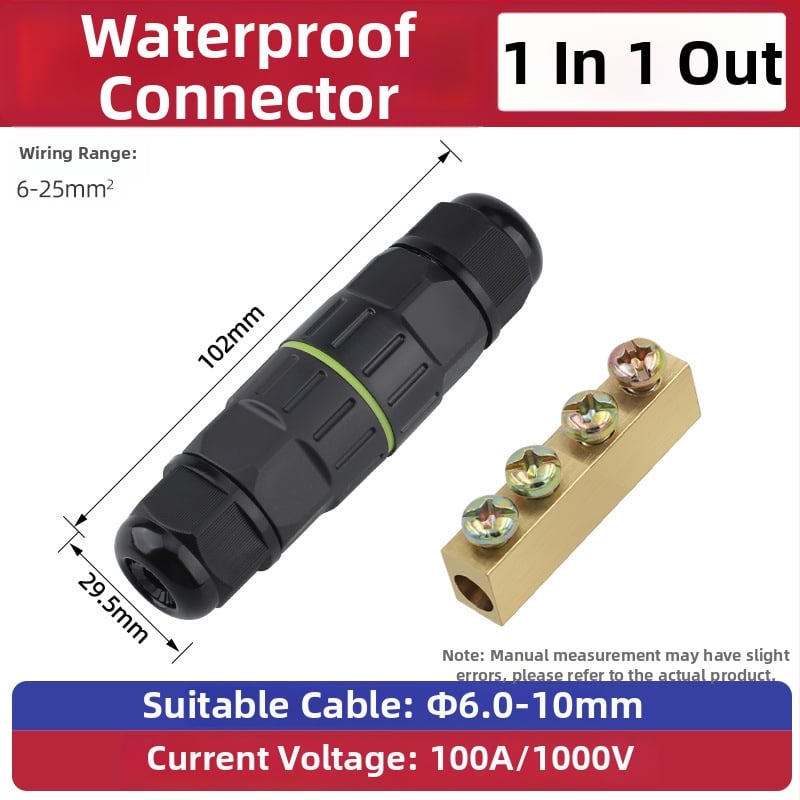 Ūdensizturīgs terminālo bloku adapters rūpnieciskai ārējai lietošanai, izturīgs pret augstām temperatūrām (savienojums: sprādze)
