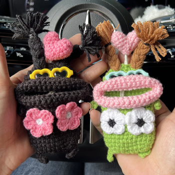 Auto atslēgas vāciņš karikatūru stilā, kokvilnas materiāls, universāla saderība