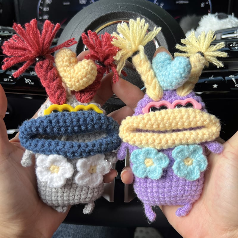 Auto atslēgas vāciņš karikatūru stilā, kokvilnas materiāls, universāla saderība