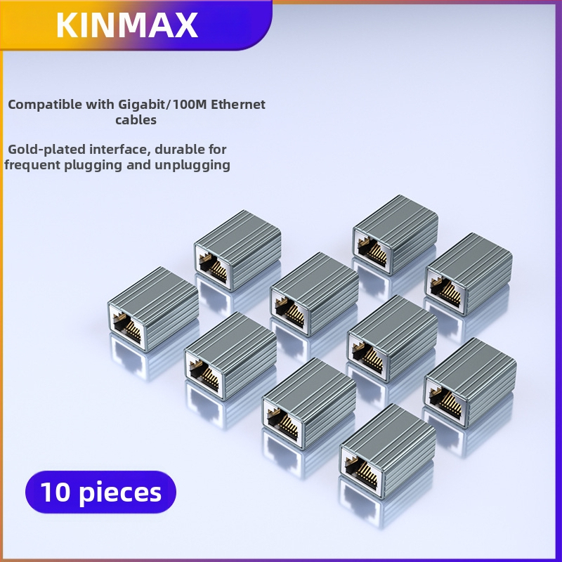 FG01 RJ45 ekrēts Cat5e tīkla savienotājs, taisns, dubultās galvas