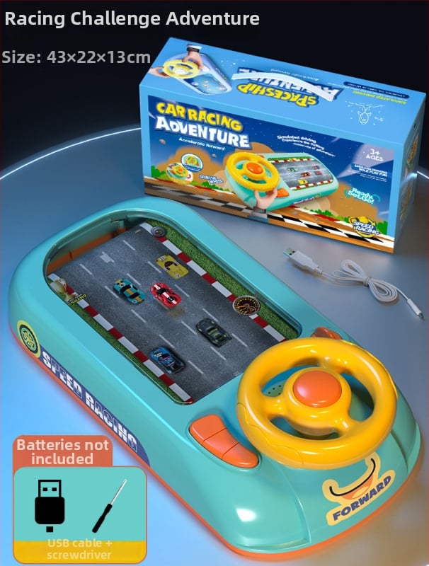 Кормило за автомобилно шофиране – пластмасова играчка с пъзел за деца 4–6 г., образователна интерактивна