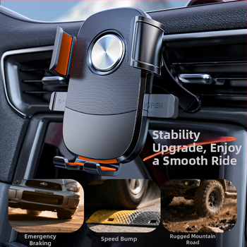 Universālais automašīnas telefona stiprinājums gaisa izplūdei, snap-on uzstādīšana, 360° rotācija, horizontāla un vertikāla orientācija