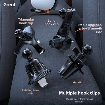 Universālais automašīnas telefona stiprinājums gaisa izplūdei, snap-on uzstādīšana, 360° rotācija, horizontāla un vertikāla orientācija