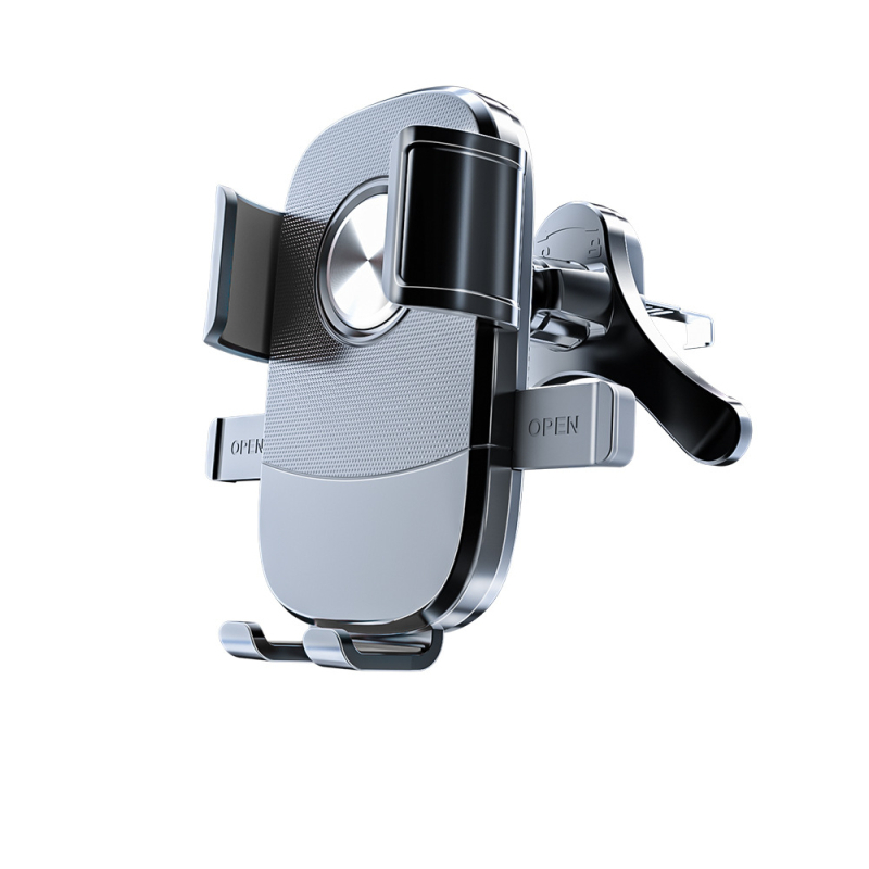 Universālais automašīnas telefona stiprinājums gaisa izplūdei, snap-on uzstādīšana, 360° rotācija, horizontāla un vertikāla orientācija