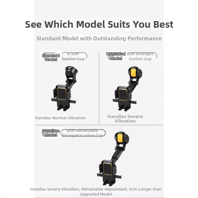 Yiju auto telefona turētājs ekskavatoram ar vakuuma stiprinājumu priekšējā stikla, universāla saderība