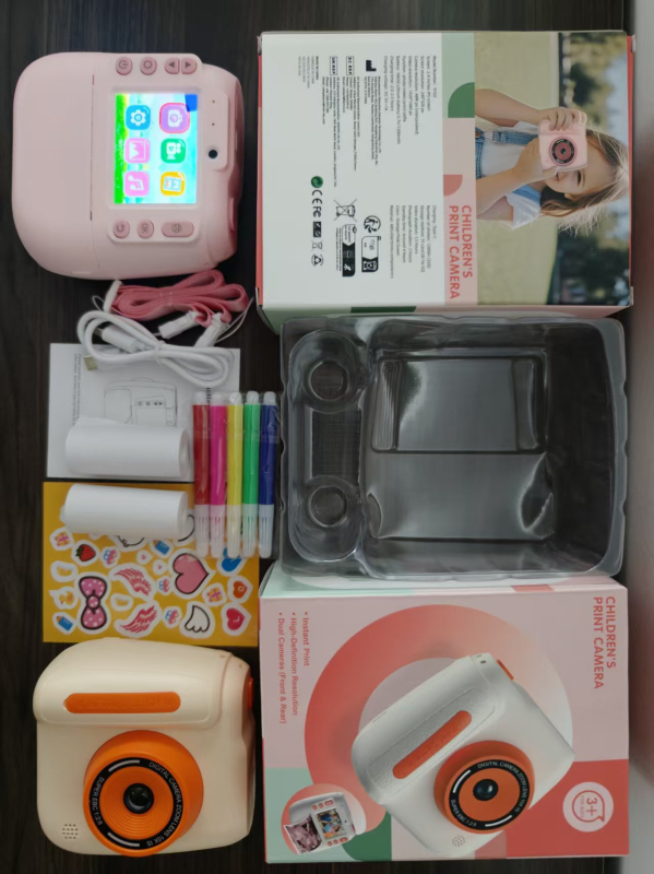 Laste kiirpprintkaamera D102 48MP sensoriga, 2,4-tollise HD LCD-ekraaniga, TF-kaarditugi, 4-tunnine aku tööaeg