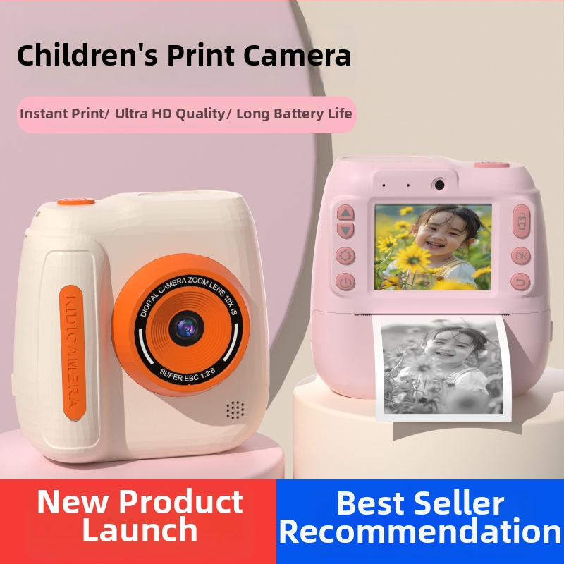 Laste kiirpprintkaamera D102 48MP sensoriga, 2,4-tollise HD LCD-ekraaniga, TF-kaarditugi, 4-tunnine aku tööaeg