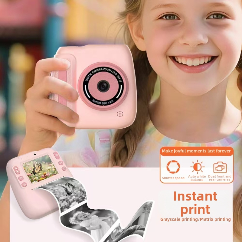 Laste kiirpprintkaamera D102 48MP sensoriga, 2,4-tollise HD LCD-ekraaniga, TF-kaarditugi, 4-tunnine aku tööaeg