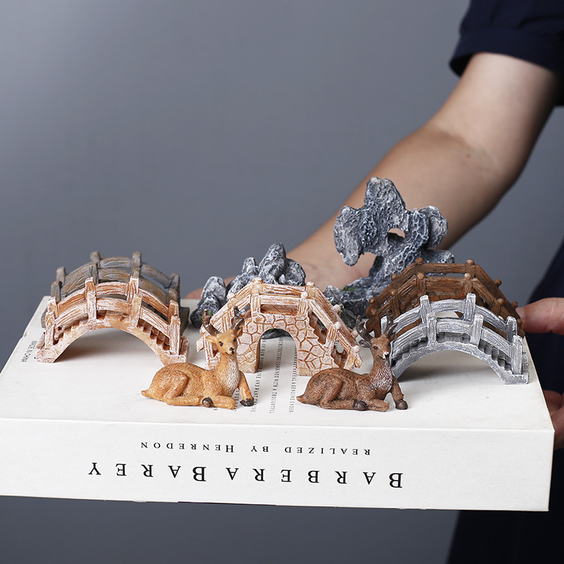 Bagoly bonsai dekoráció — gyanta, karikatúra stílusú állati figura