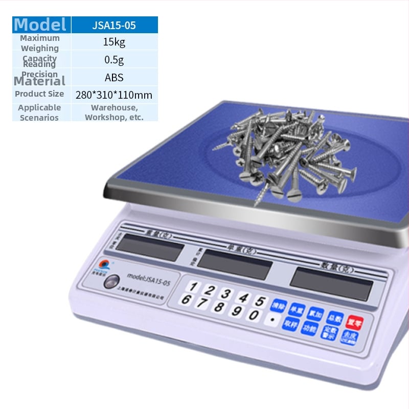 Pu Chun Jsa Series ipari elektronikus mérleg – kiváló pontosságú mérés és számolás, 30 kg kapacitás, újratölthető és hálózati tápegység