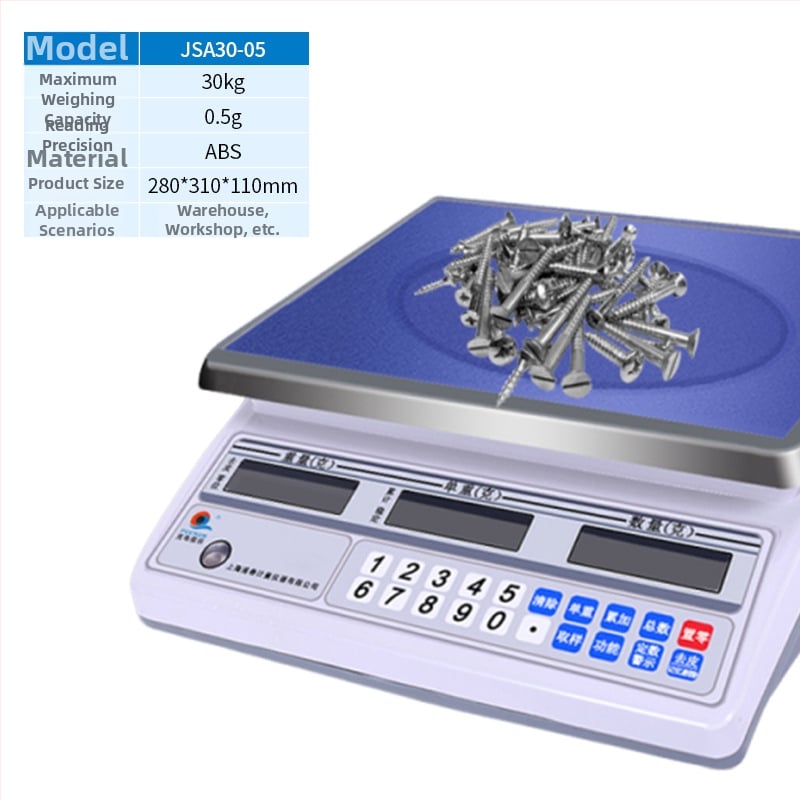Pu Chun Jsa Series ipari elektronikus mérleg – kiváló pontosságú mérés és számolás, 30 kg kapacitás, újratölthető és hálózati tápegység