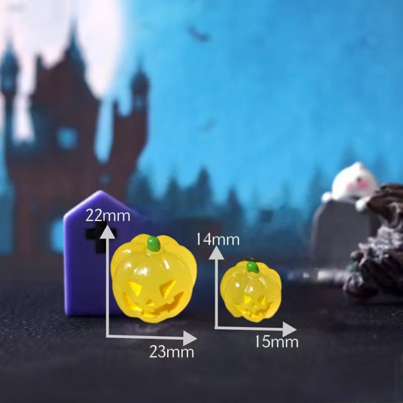 Mini Halloween svjetleći ukras: duh-čarobnjak, crtani stil od smole, prirodna smola, Jiashi