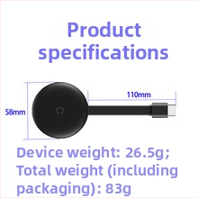 Bezvadu mobilā telefona projektors televizoram, HDMI, 1080p, RK3036 A210, 128MB RAM, ekrānu atspoguļošana