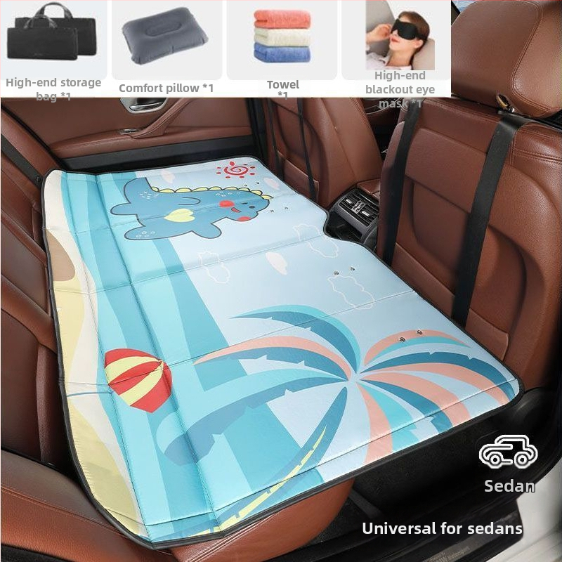 Zadné sedadlo auta - Sklopný cestovný matrac na spanie, automatické nafúknutie, umelá koža, univerzálna kompatibilita