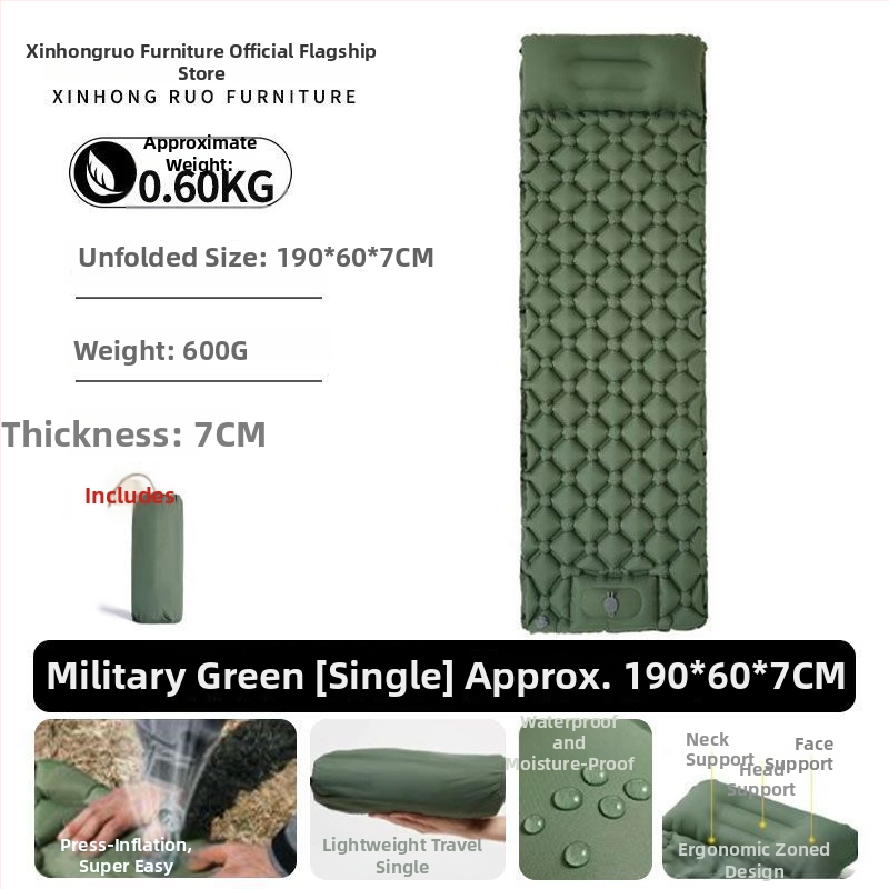 Labai lengva kempingo pripučiamas lova su įmontuota pompa ir Chun yafang paviršiumi