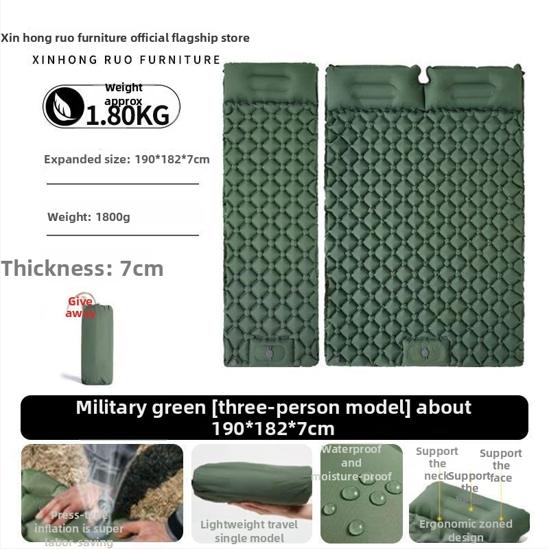 Labai lengva kempingo pripučiamas lova su įmontuota pompa ir Chun yafang paviršiumi