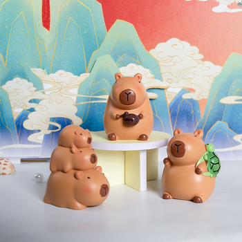 Capybara Dekor od Smole – Mikropejzaž Dekoracija — Slatko, Kreativno, Moderan Stil (smola; Xing Xuan; Mikropejzaž; Moderan Minimalizam)