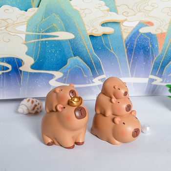 Capybara Dekor od Smole – Mikropejzaž Dekoracija — Slatko, Kreativno, Moderan Stil (smola; Xing Xuan; Mikropejzaž; Moderan Minimalizam)