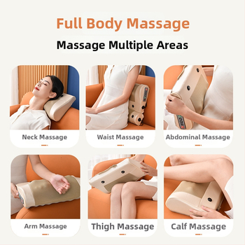 Pūšams kakla, jostas, muguras un kāju masieris ar 6+ masāžas galvām, 3 režīmi, iebūvēts barošanas avots un bezvadu attālinātais vadības pults