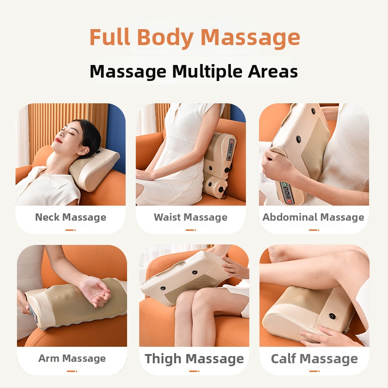 Pūšams kakla, jostas, muguras un kāju masieris ar 6+ masāžas galvām, 3 režīmi, iebūvēts barošanas avots un bezvadu attālinātais vadības pults