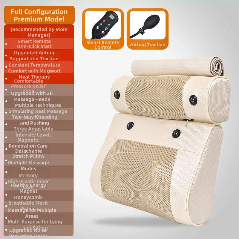 Pūšams kakla, jostas, muguras un kāju masieris ar 6+ masāžas galvām, 3 režīmi, iebūvēts barošanas avots un bezvadu attālinātais vadības pults