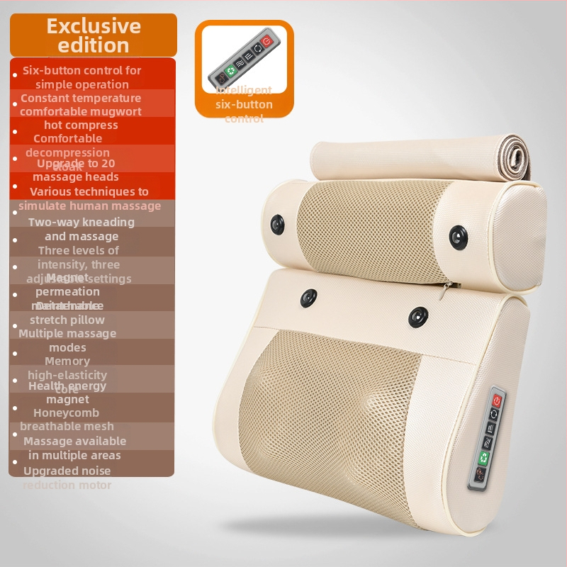 Pūšams kakla, jostas, muguras un kāju masieris ar 6+ masāžas galvām, 3 režīmi, iebūvēts barošanas avots un bezvadu attālinātais vadības pults