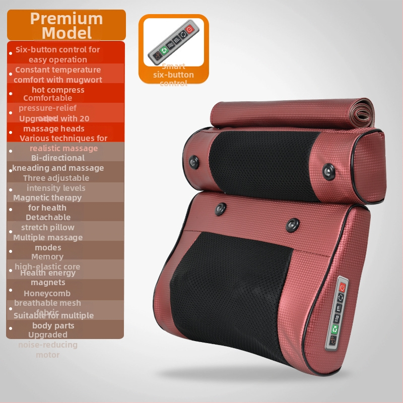 Pūšams kakla, jostas, muguras un kāju masieris ar 6+ masāžas galvām, 3 režīmi, iebūvēts barošanas avots un bezvadu attālinātais vadības pults