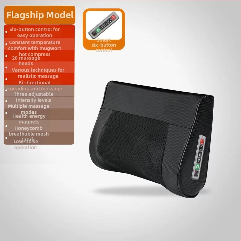 Pūšams kakla, jostas, muguras un kāju masieris ar 6+ masāžas galvām, 3 režīmi, iebūvēts barošanas avots un bezvadu attālinātais vadības pults