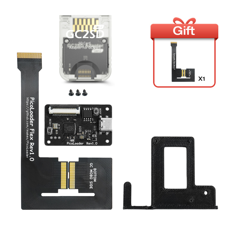 Picoloader s držačem i vijkom za NGC retro igraću konzolu — temelji na čipu RP2040, 40 g, plastika