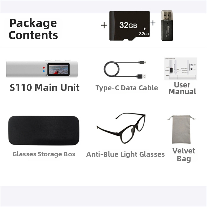 Ochelari S110 pentru înregistrare, montare pe cap – ramă din plastic, control tactil, rază wireless până la 5 m, lansare 2025