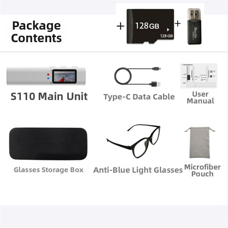 Ochelari S110 pentru înregistrare, montare pe cap – ramă din plastic, control tactil, rază wireless până la 5 m, lansare 2025