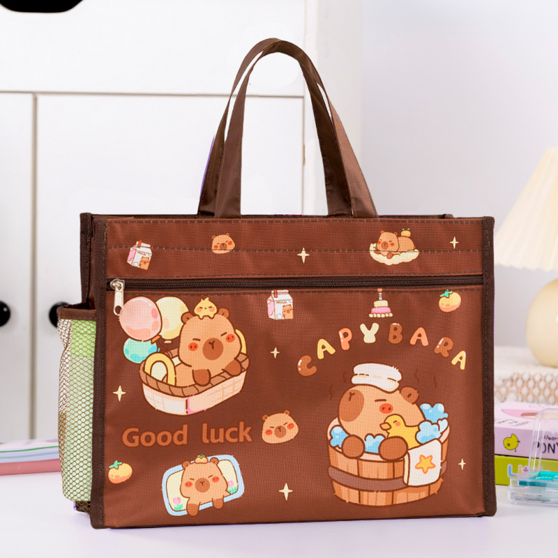 Учебна чанта за ученици, голям капацитет, ръчна чанта за книги; дизайн: карикатура; Материал: Oxford плат; Затваряне: цип.