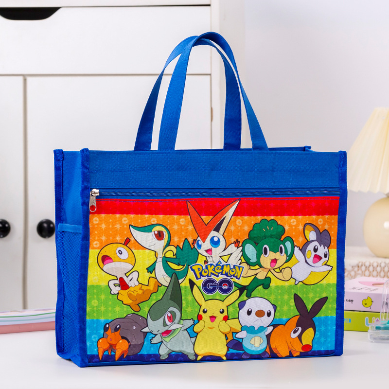 Учебна чанта за ученици, голям капацитет, ръчна чанта за книги; дизайн: карикатура; Материал: Oxford плат; Затваряне: цип.