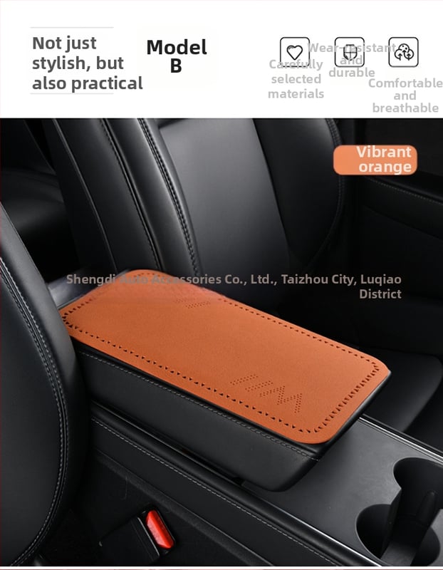 Automobiļa rokas balsta spilvens - ultra plāns pūkains centrālais rokas balsta pārvalks, trīsstūra perforācijas, četros gadalaikos universāls, PU materiāls, logotipa drukāšana pieejama