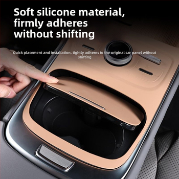 Silikona paliktnis pudelēm turētājam centrālajā konsolē automašīnai ar bezvadu uzlādi – interjera dekora piederums (autorizēts privātais zīmols)