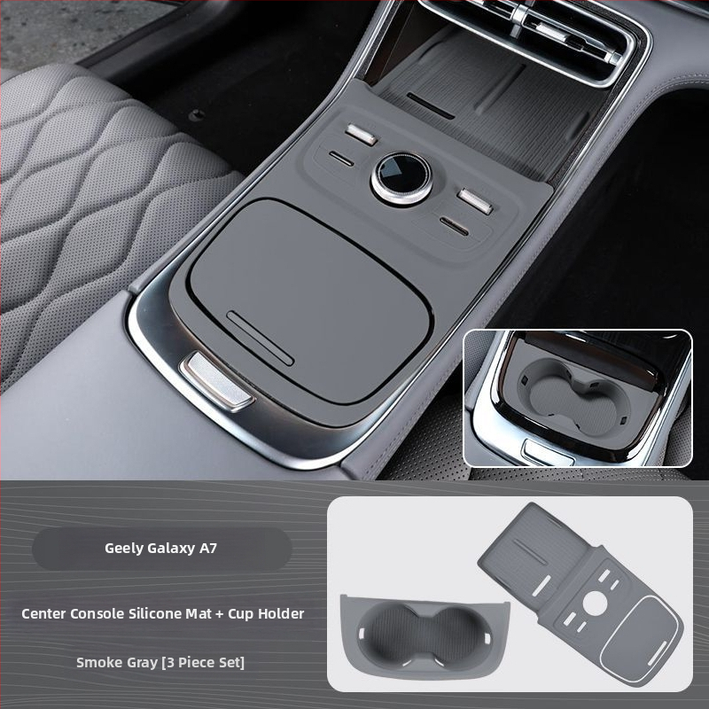 Silikona paliktnis pudelēm turētājam centrālajā konsolē automašīnai ar bezvadu uzlādi – interjera dekora piederums (autorizēts privātais zīmols)