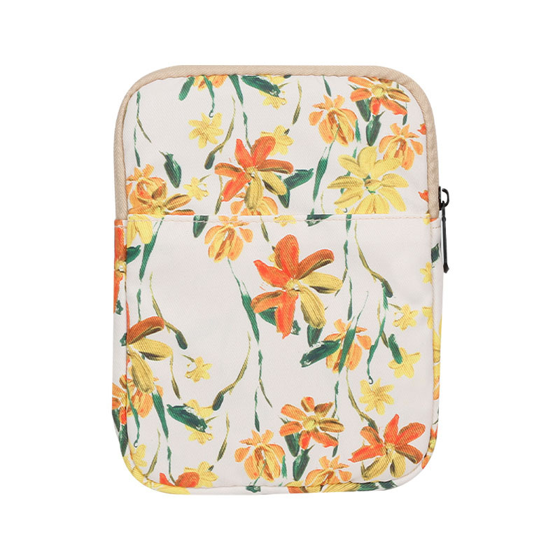 Yicana калъф за таблет от оксфорд плат, флорални мотиви, фланелена подплата, уличен стил