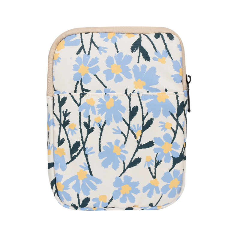 Yicana калъф за таблет от оксфорд плат, флорални мотиви, фланелена подплата, уличен стил