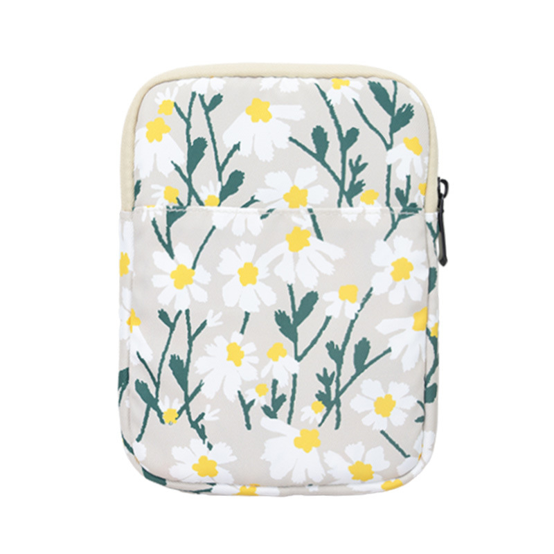 Yicana калъф за таблет от оксфорд плат, флорални мотиви, фланелена подплата, уличен стил