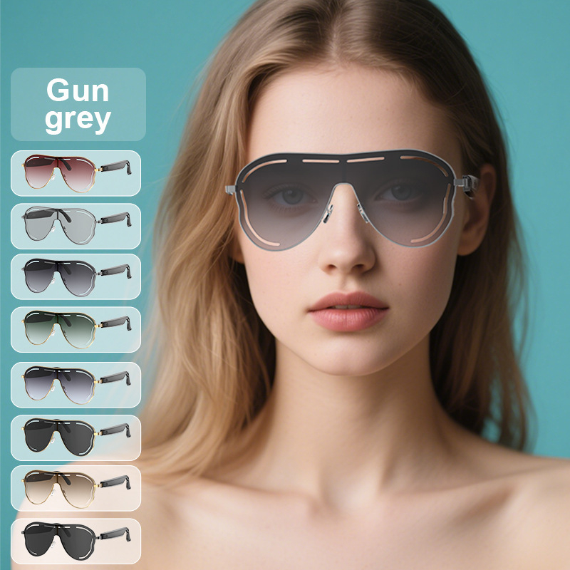 Ochelari Bluetooth inteligenți cu traducere AI, ochelari de soare, control prin atingere, fără cameră, baterie 75+75 mAh, ramă din oțel inoxidabil, 35 g greutate, rază wireless 5–10 m