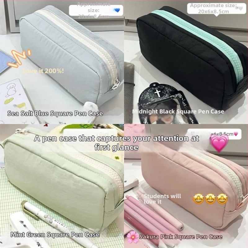 Pildspalvu maciņš ar lielu ietilpību, kvadrāta formā – Instagram stils (Zīmols: Other/other; Materiāls: Other; Dzimums: General purpose; IP atļauja: No; Stils: Ins style)