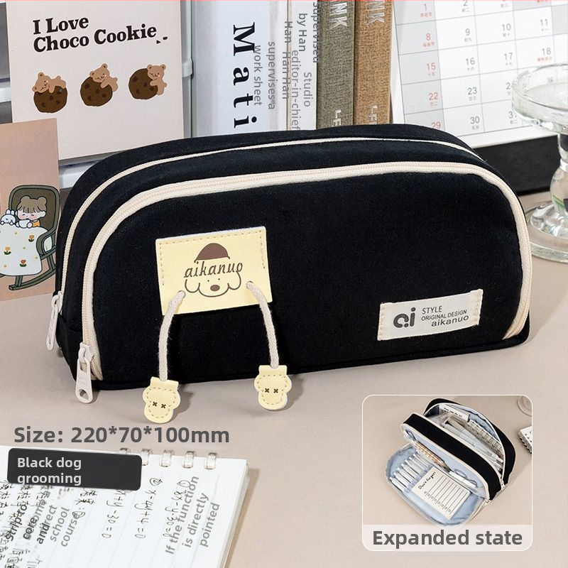 Zīmuli maciņš kolēģiju stilā ar karikatūru dizainu, japāņu stils — audums, universāls, zīmols Other