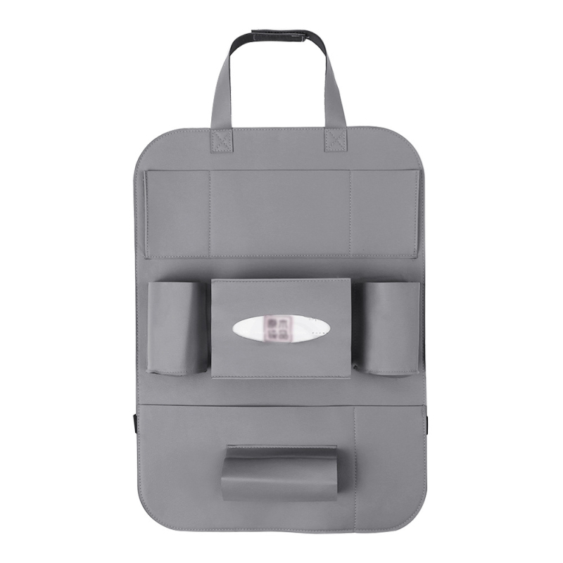 Ādas auto aizmugures sēdekļa organizētājs, pakarināms stiprinājums, liela ietilpība, komplektā uzstādīšana