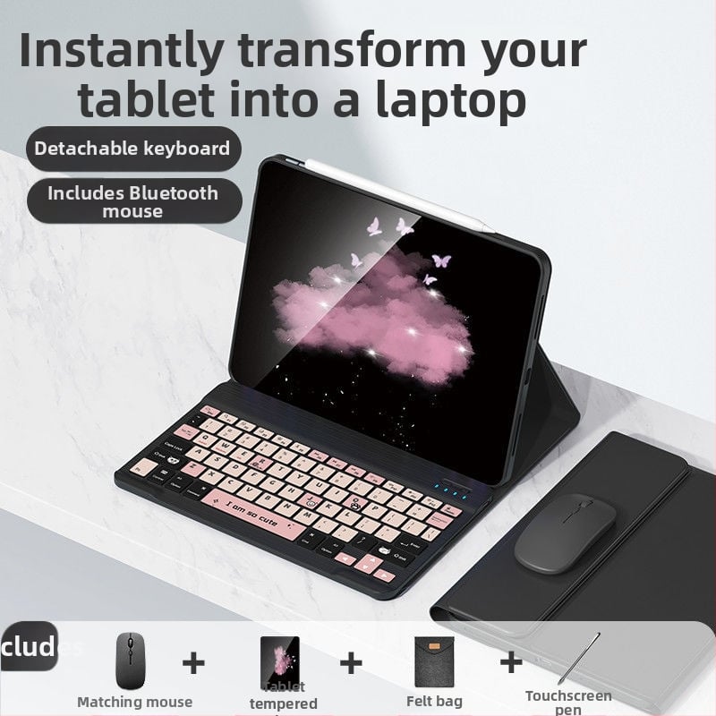 Zaštitna futrola s tipkovnicom za Apple iPad Pro 11, 11‑tipkovnica s numeričkim keypadom, Bluetooth, crtani dizajn