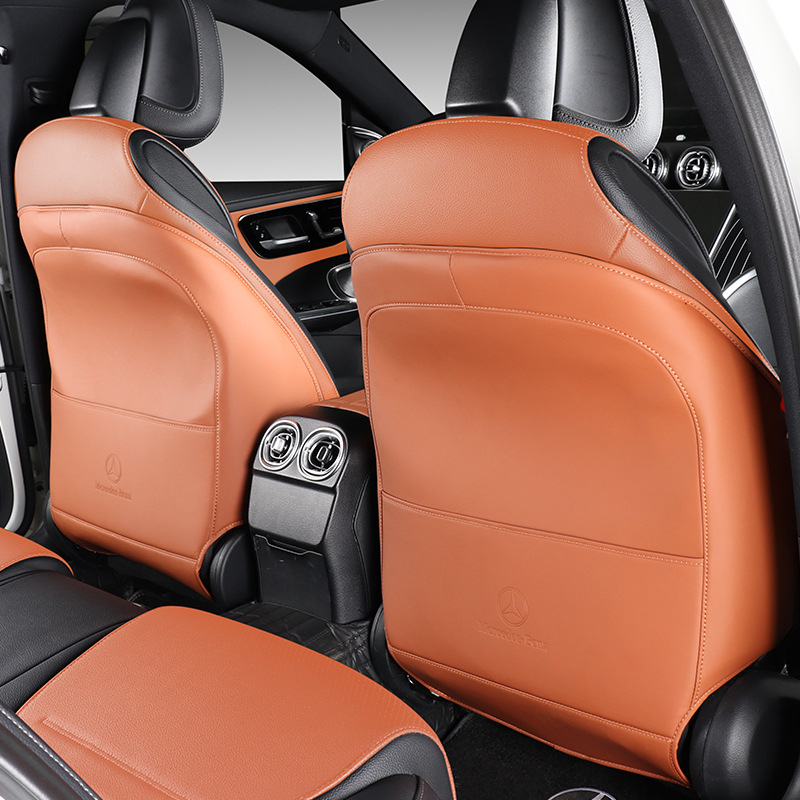 PU aizsargplāksne aizmugures atzveltnei Tesla Model Y3 – pilns pārklājums, kāju sitiena aizsardzība, izturīgs interjers, ar logotipu drukātu