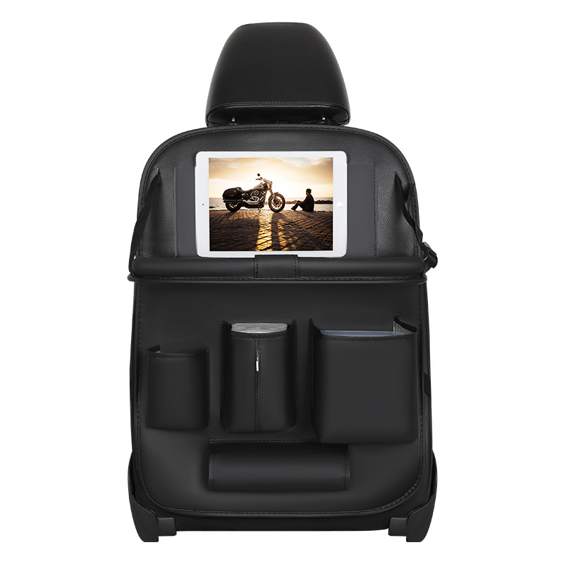 Ādas automašīnas aizmugurējā sēdekļa uzglabāšanas soma, lielas ietilpības, ūdensnecaurlaidīga, pielāgojama