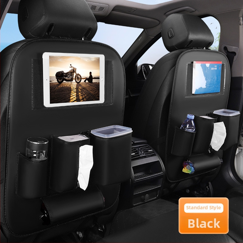 Ādas automašīnas aizmugurējā sēdekļa uzglabāšanas soma, lielas ietilpības, ūdensnecaurlaidīga, pielāgojama