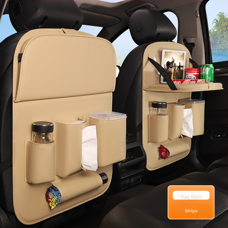 Ādas automašīnas aizmugurējā sēdekļa uzglabāšanas soma, lielas ietilpības, ūdensnecaurlaidīga, pielāgojama